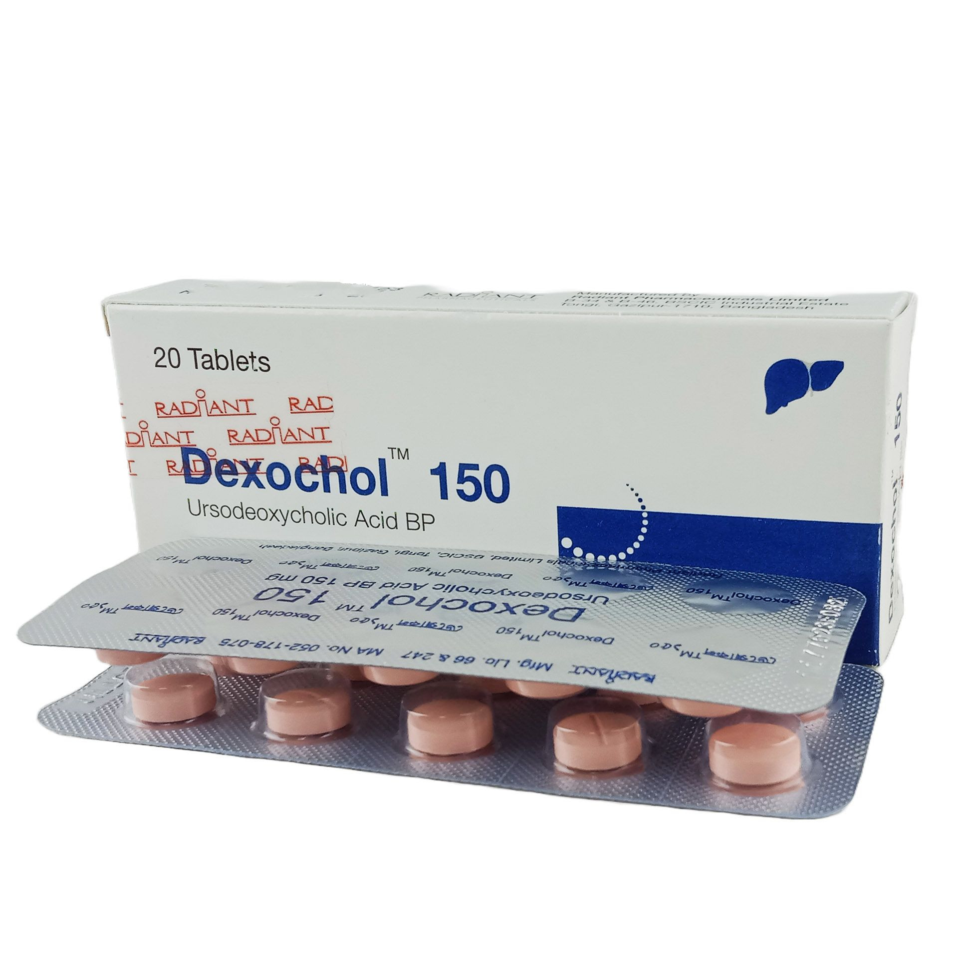 Pack Image: Dexochol 150 mg Tablet (2 x 10)