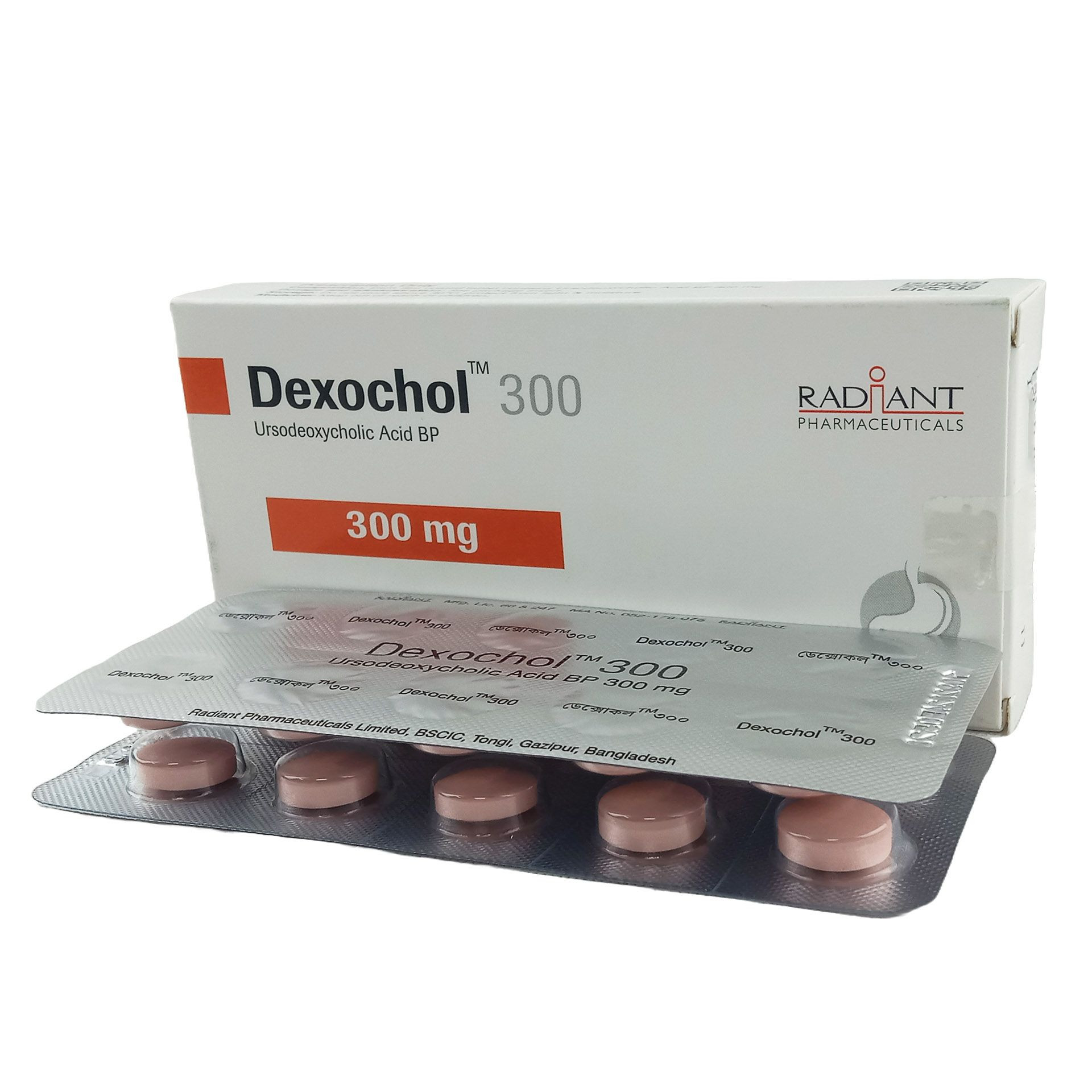 Pack Image: Dexochol 300 mg Tablet (2 x 10)