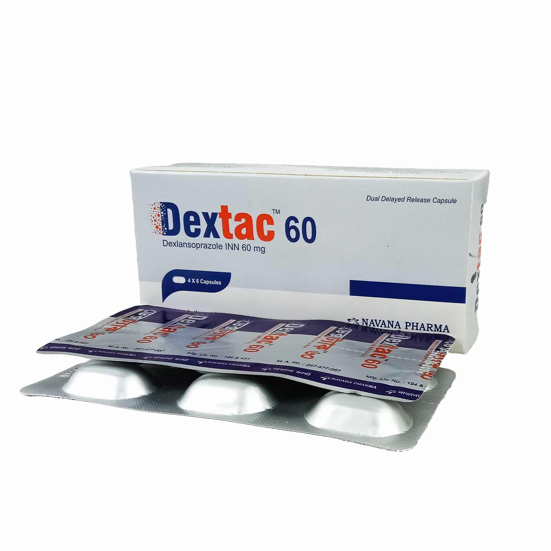 Pack Image: Dextac 60 mg Capsule (4 x 6)