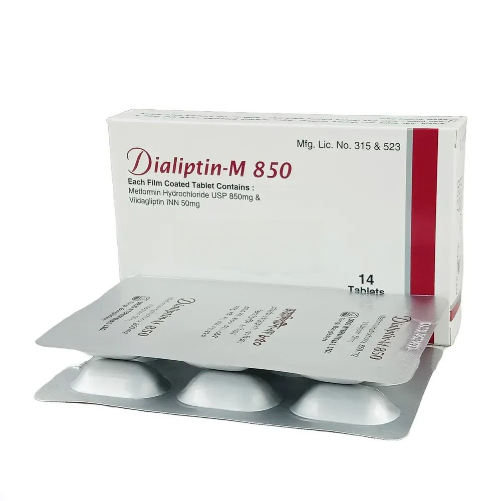 Pack Image: Dialiptin-M 50 mg Tablet (2 x 7)