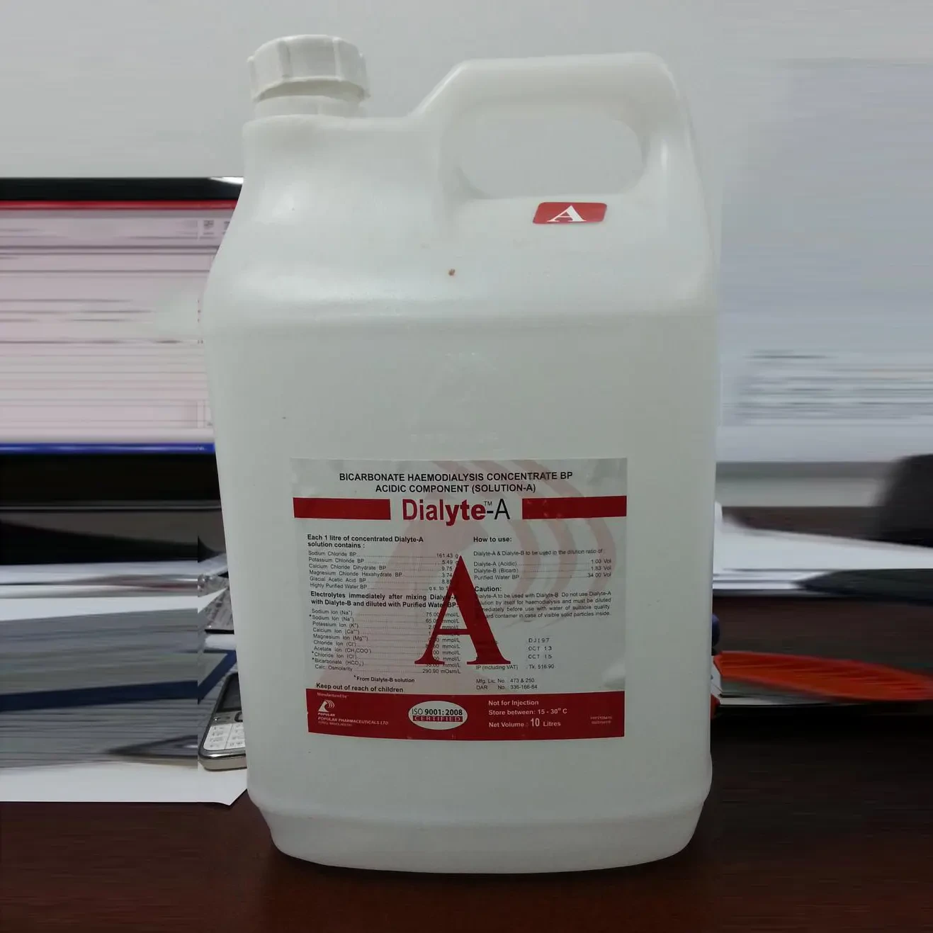 Pack Image: Dialyte-A Dialysis Solution (10 liters container)