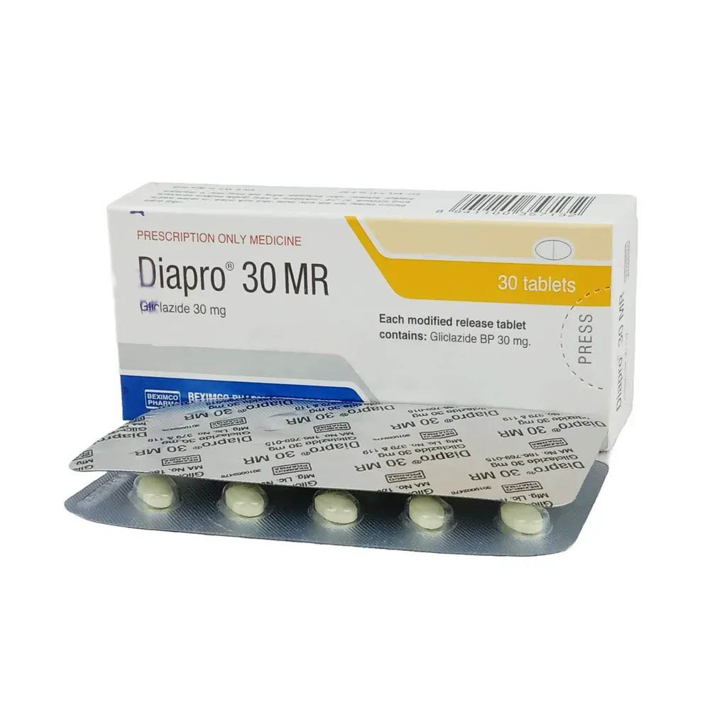 Pack Image: Diapro MR 30 mg Tablet (3 x 10)