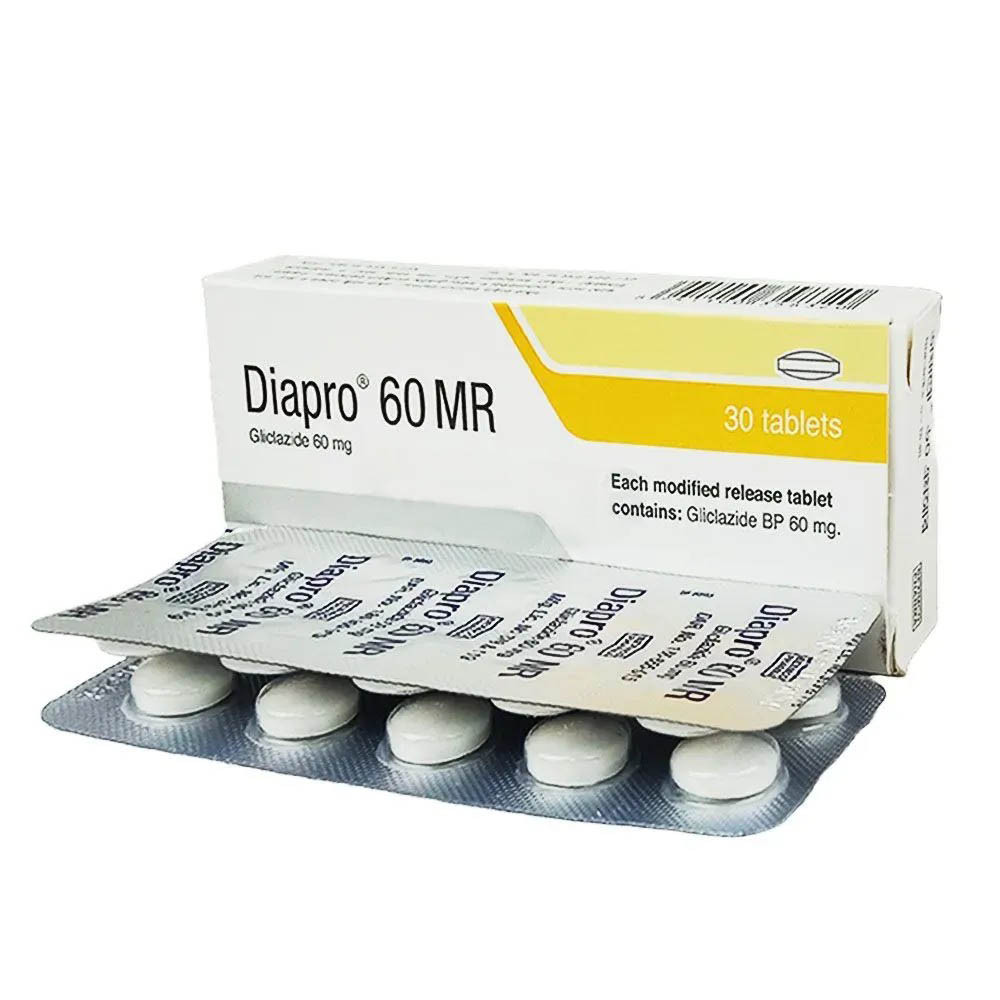 Pack Image: Diapro MR 60 mg Tablet (3 x 10)