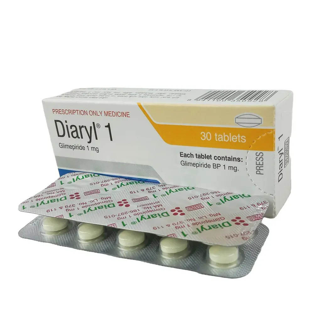 Pack Image: Diaryl 1 mg Tablet (3 x 10)