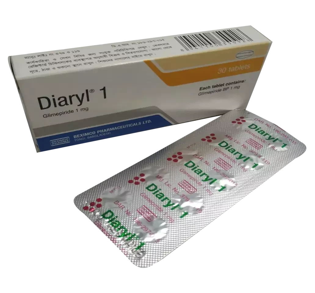 Pack Image: Diaryl 1 mg Tablet (3 x 10)