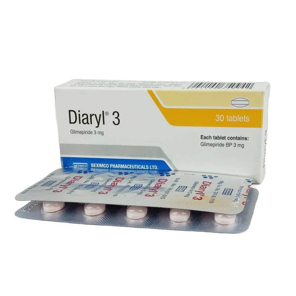 Pack Image: Diaryl 3 mg Tablet (3 x 10)