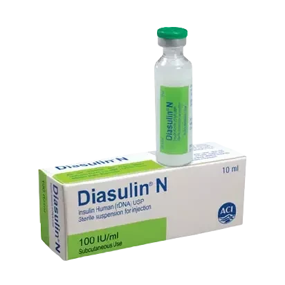 Pack Image: Diasulin N 100 IU Injection (10 ml vial)