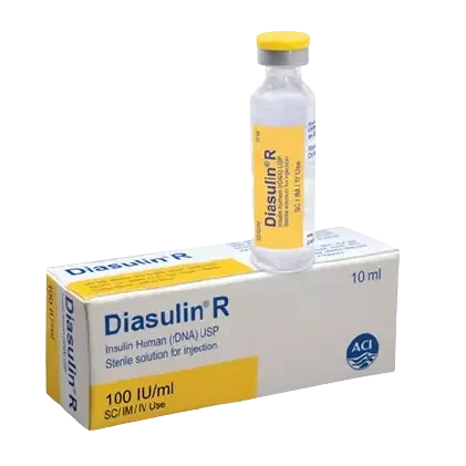 Pack Image: Diasulin R 100 IU Injection (10 ml vial)