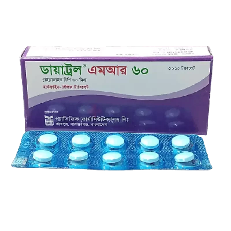 Pack Image: Diatrol MR 60 mg Tablet (3 x 10)