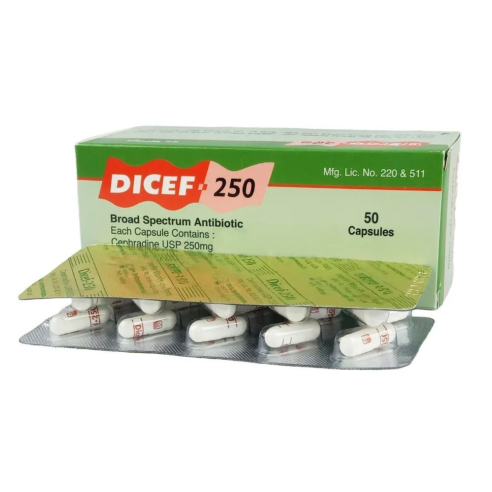 Pack Image: Dicef 250 mg Capsule (5 x 10)