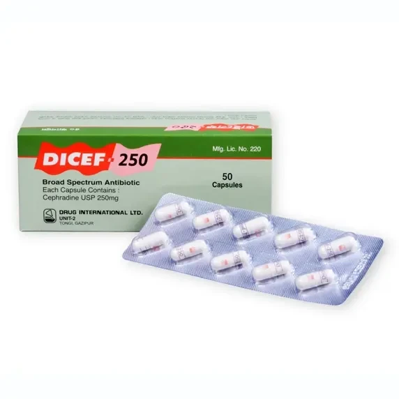 Pack Image: Dicef 250 mg Capsule (5 x 10)