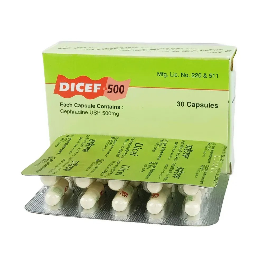 Pack Image: Dicef 500 mg Capsule (3 x 10)