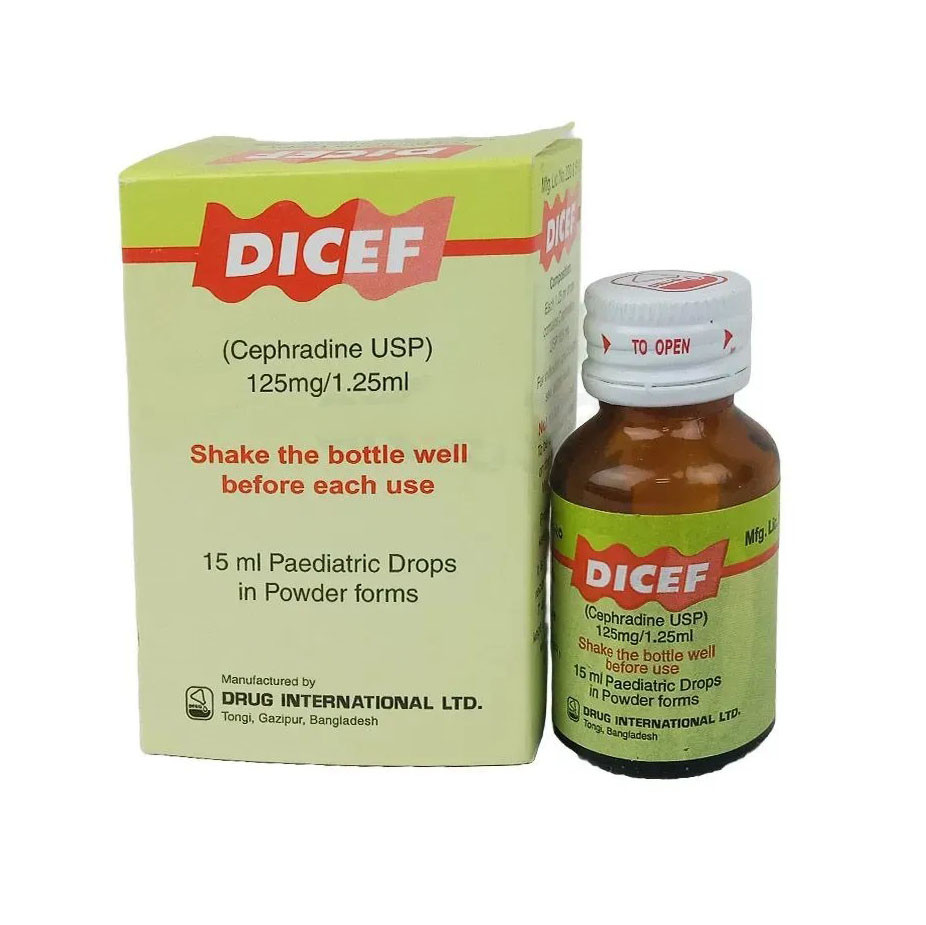 Pack Image: Dicef 125 mg Pediatric Drop (15 ml bottle)