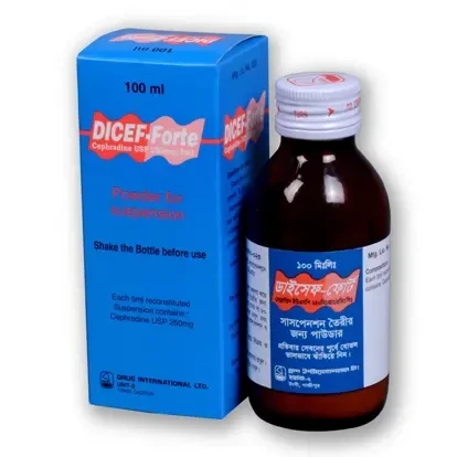 Pack Image: Dicef Forte 250 mg Suspension (100 ml bottle)