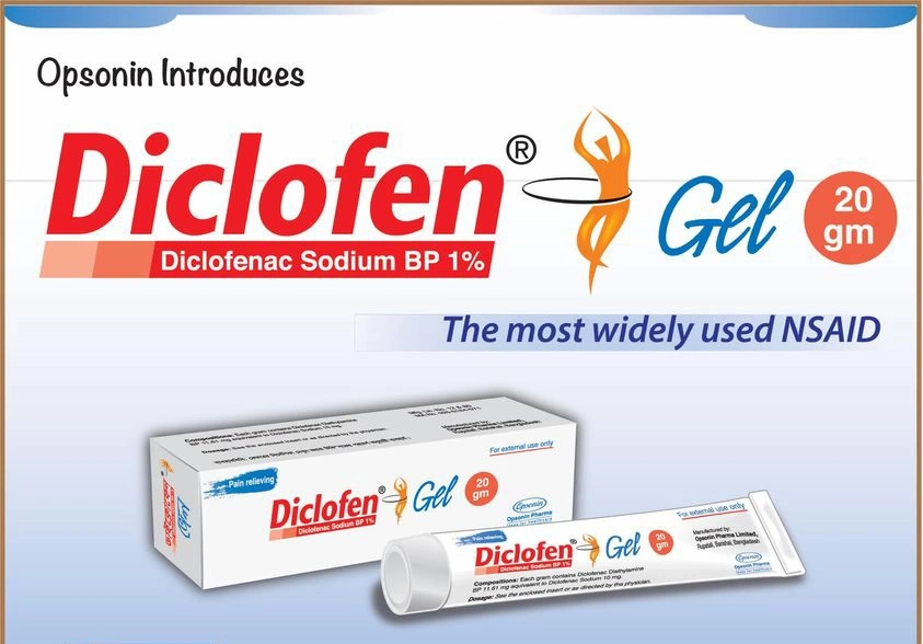 Pack Image: Diclofen 1% w Gel (20 gm tube)
