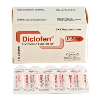 Pack Image: Diclofen 12.5 mg Suppository (5 x 5)