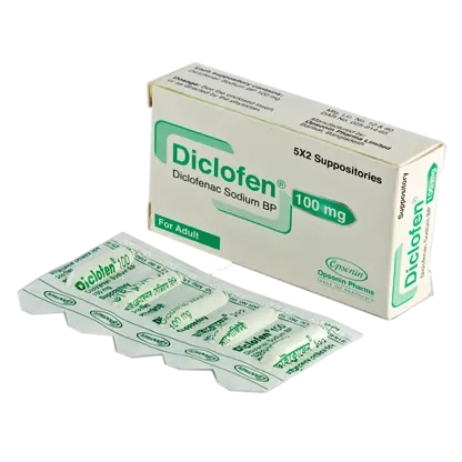 Pack Image: Diclofen 100 mg Suppository (2 x 5)