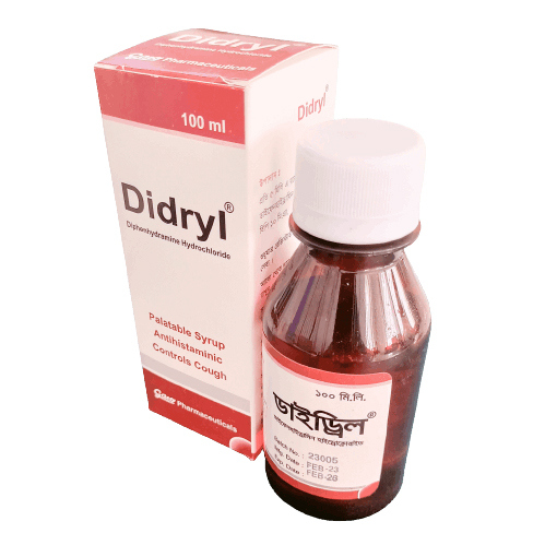 Pack Image: Didryl 10 mg Syrup (100 ml bottle)