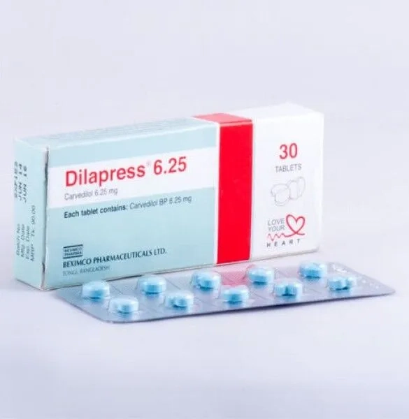 Pack Image: Dilapress 6.25 mg Tablet (3 x 10)
