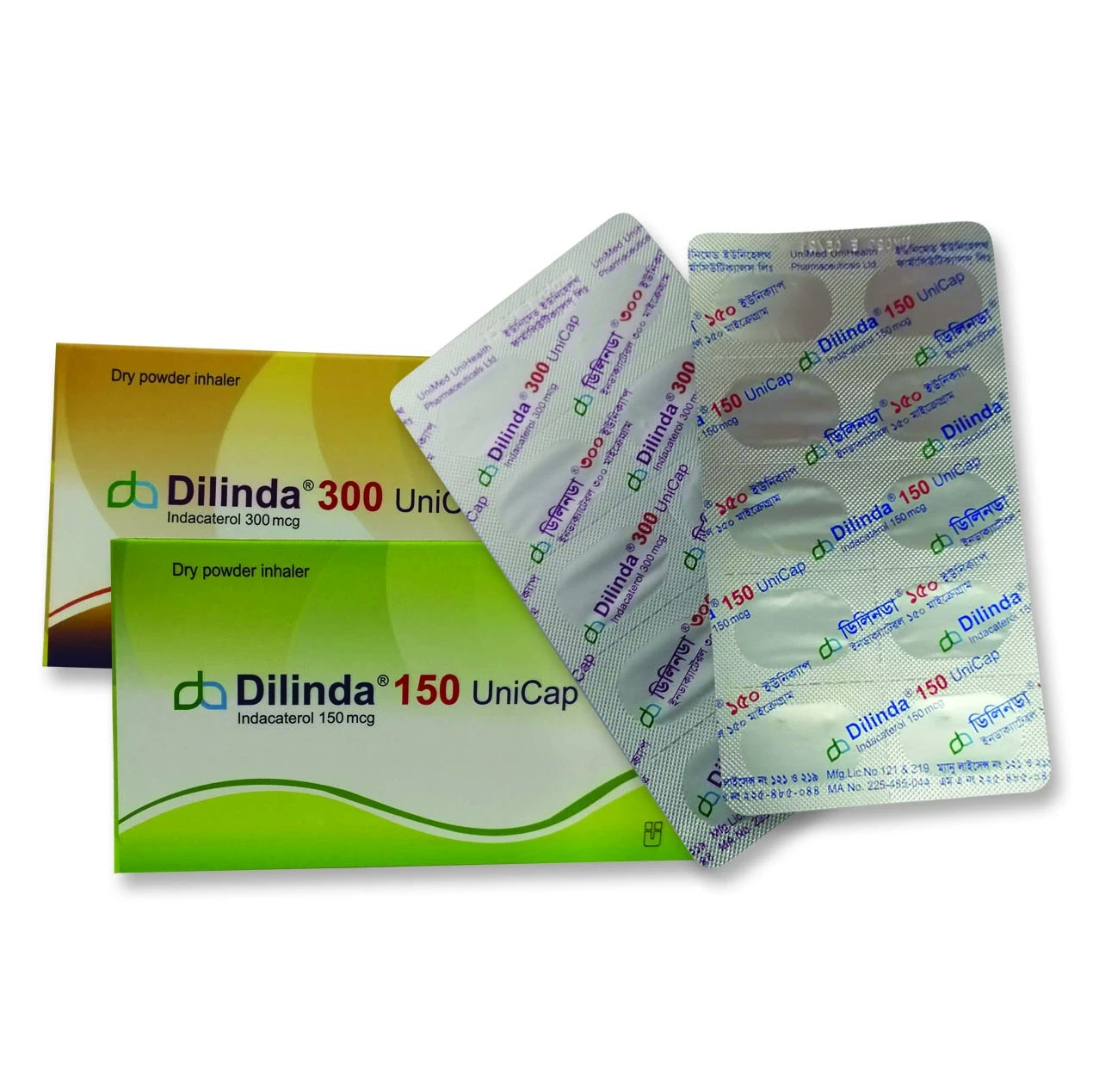 Pack Image: Dilinda 150 mcg Inhalation Capsule (3 x 10)