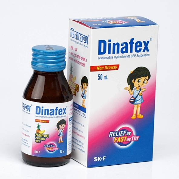 Pack Image: Dinafex 30 mg Suspension (50 ml bottle)