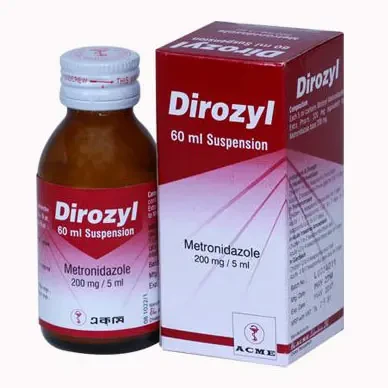Pack Image: Dirozyl 200 mg Suspension (60 ml bottle)