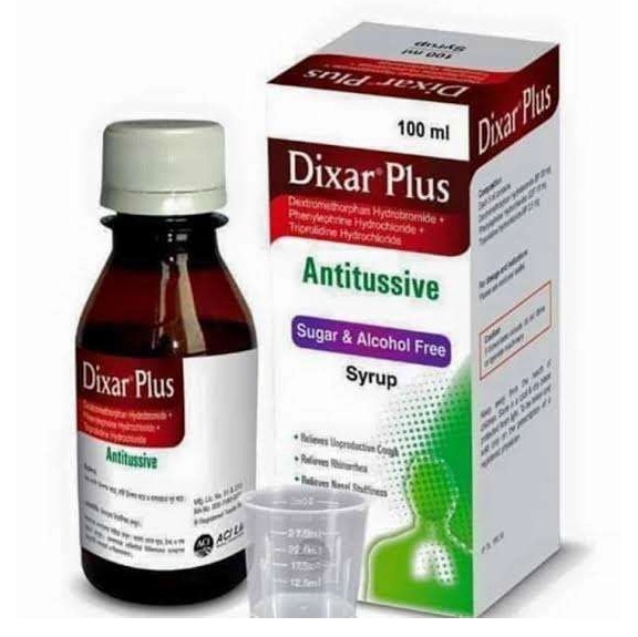 Pack Image: Dixar Plus (20 mg Syrup (100 ml bottle)