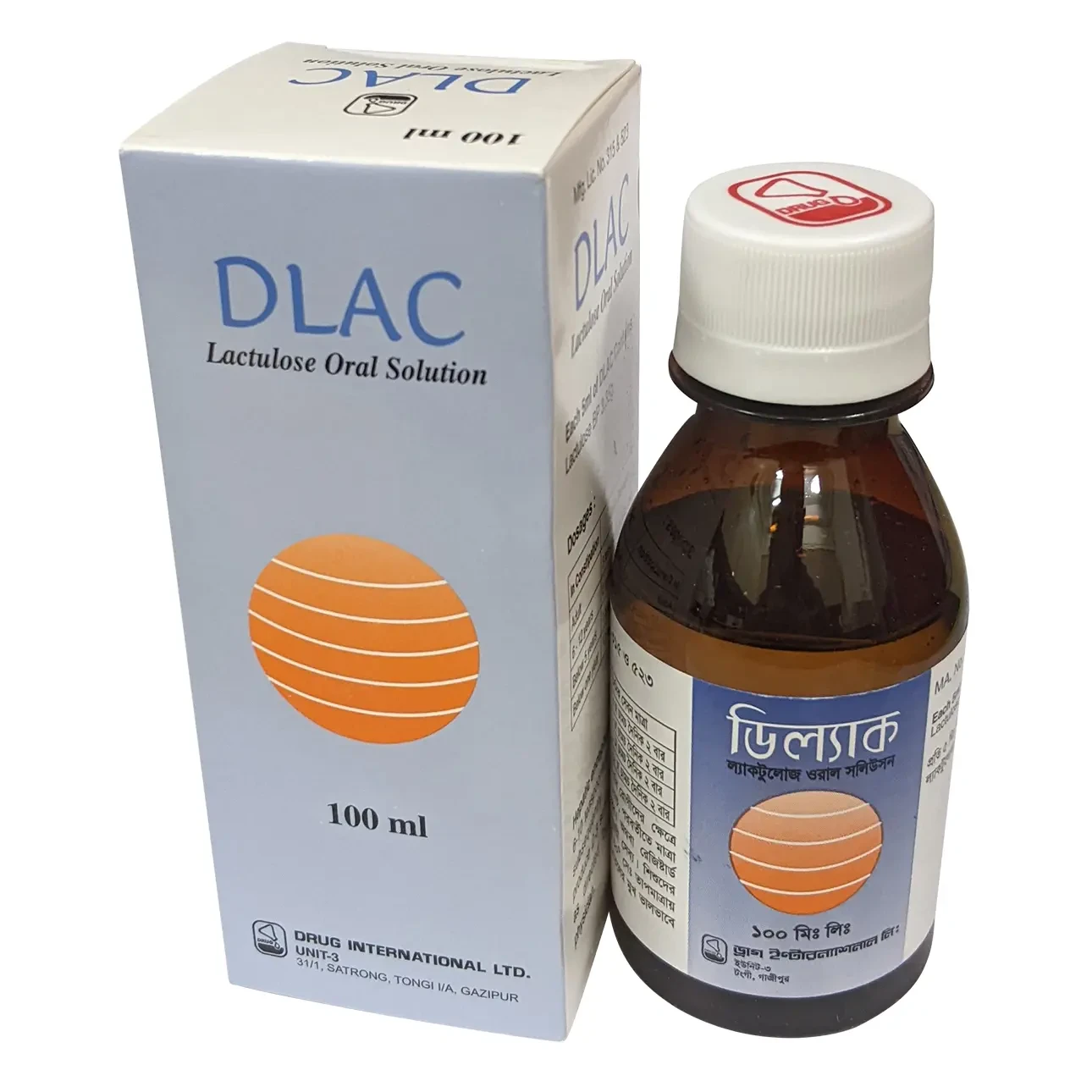 Pack Image: Dlac 3.35 gm Oral Solution (100 ml bottle)