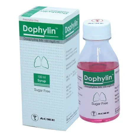 Pack Image: Dophylin 100 mg Syrup (100 ml bottle)