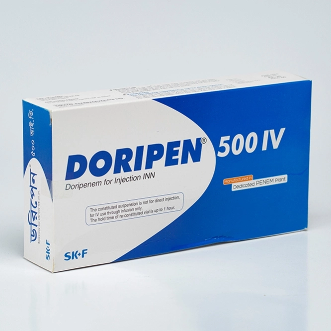 Pack Image: Doripen 250 mg Injection (250 mg vial)