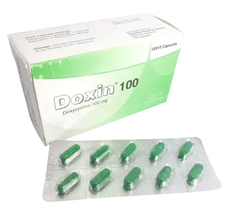 Pack Image: Doxin 100 mg Capsule (10 x 10)