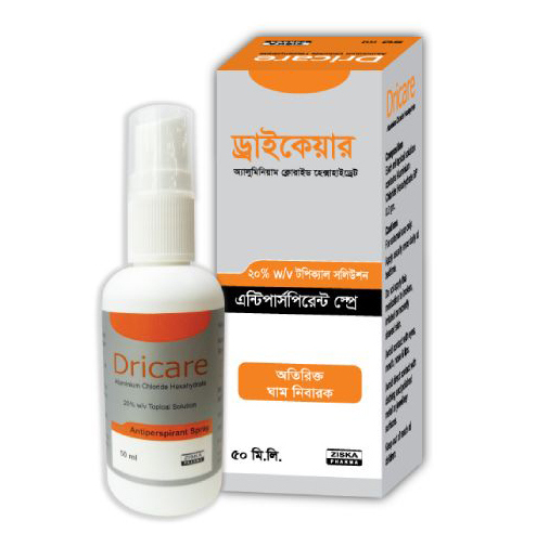 Pack Image: Dricare 20% Topical Solution (50 ml spray bottle)