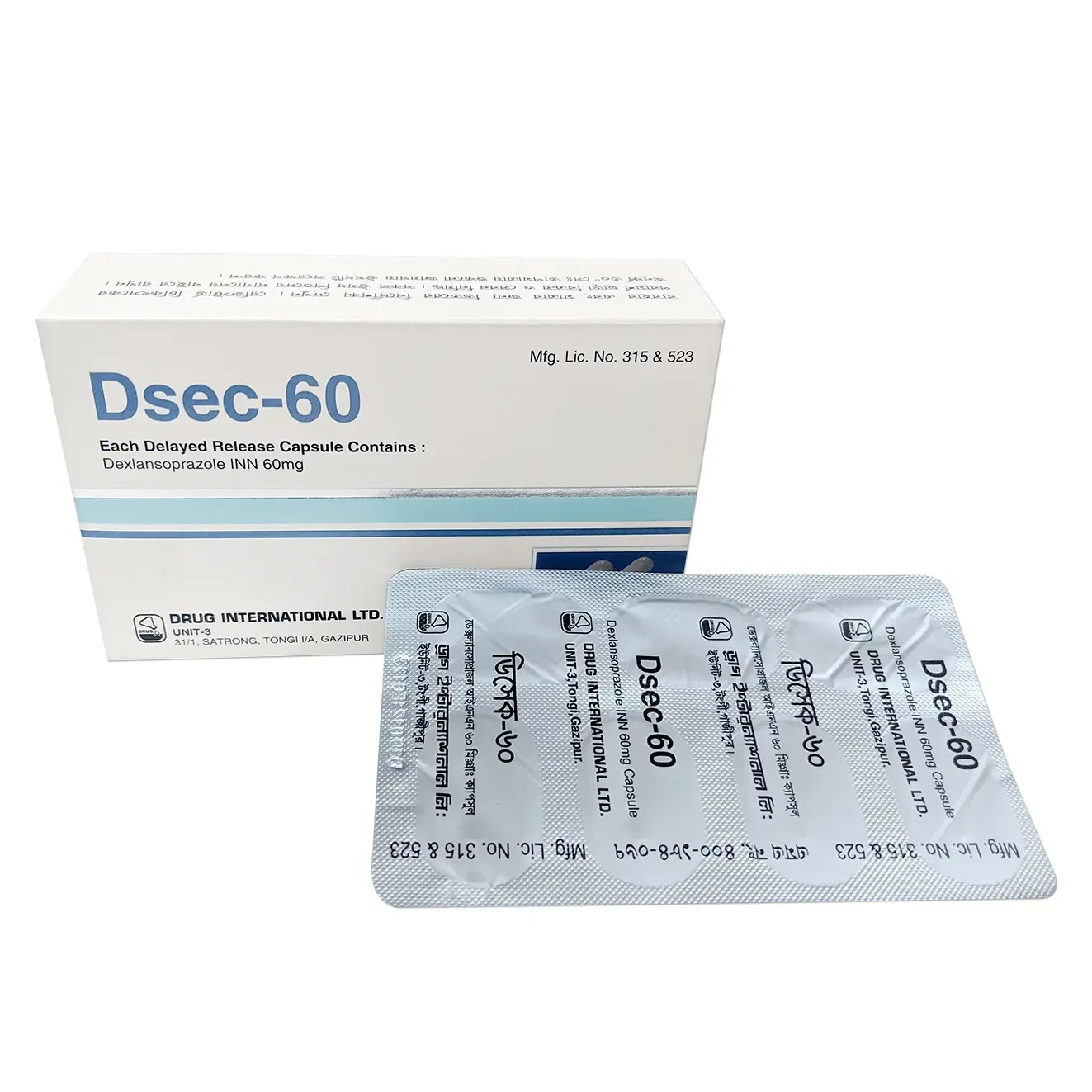 Pack Image: Dsec 60 mg Capsule (4 x 7)