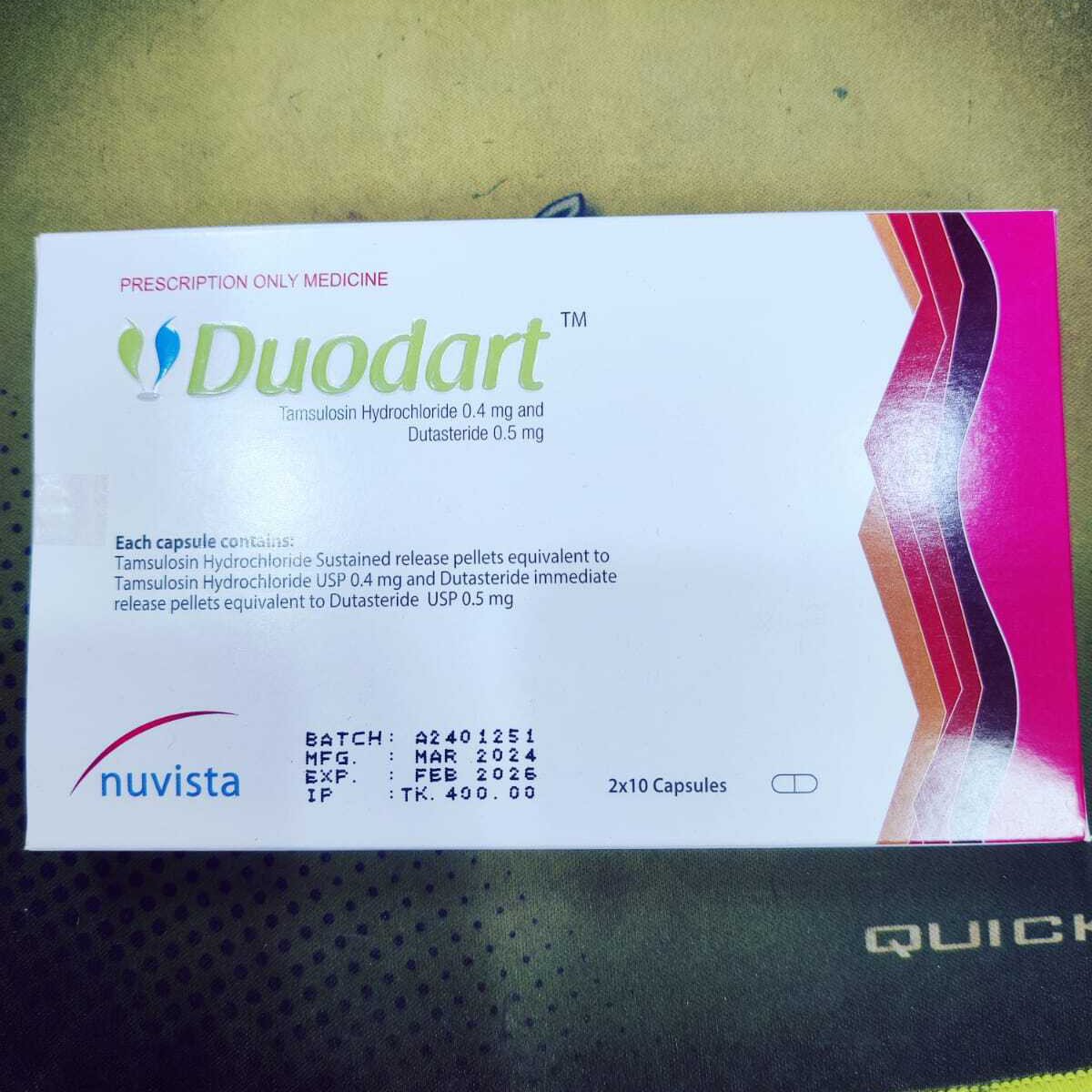 Pack Image: Duodart 0.4 mg Capsule (2 x 10)