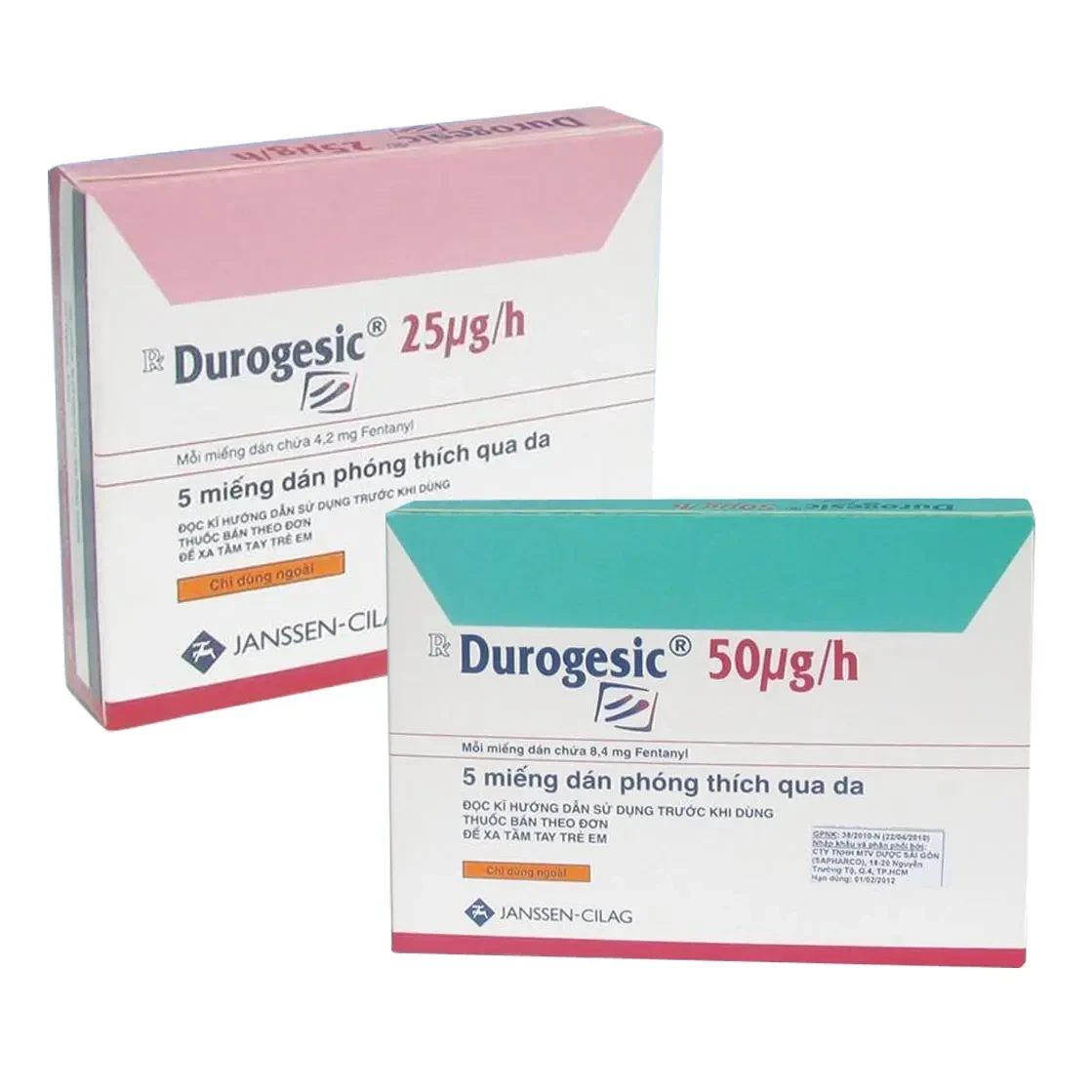 Pack Image: Durogesic 50 mcg Patch (1 x 5)