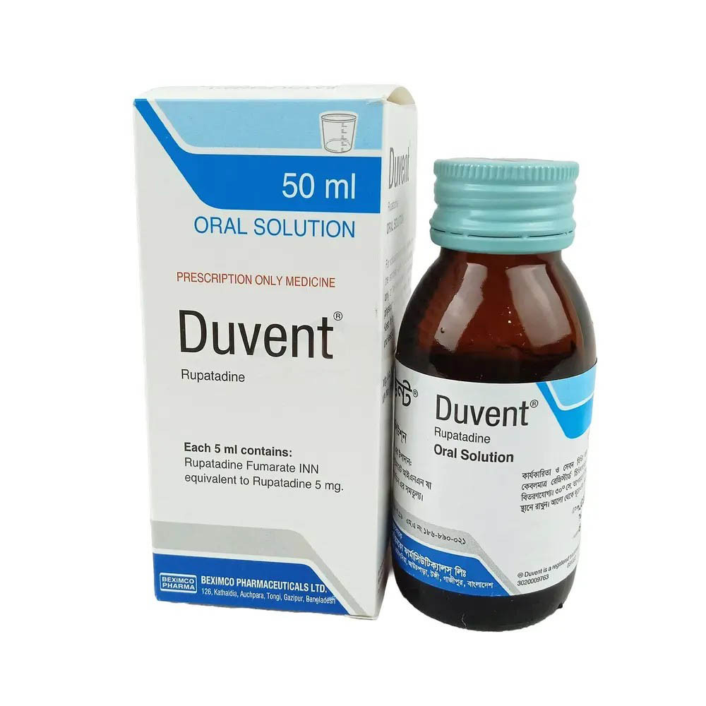 Pack Image: Duvent 5 mg Oral Solution (50 ml bottle)