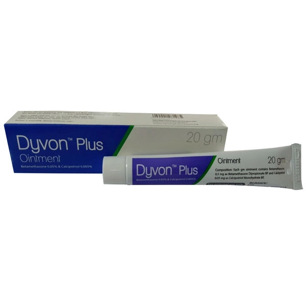Pack Image: Dyvon Plus 0.05% 0.005% Ointment (20 gm tube)