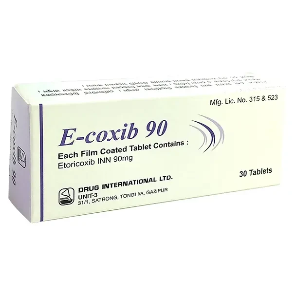 Pack Image: E-coxib 90 mg Tablet (3 x 10)
