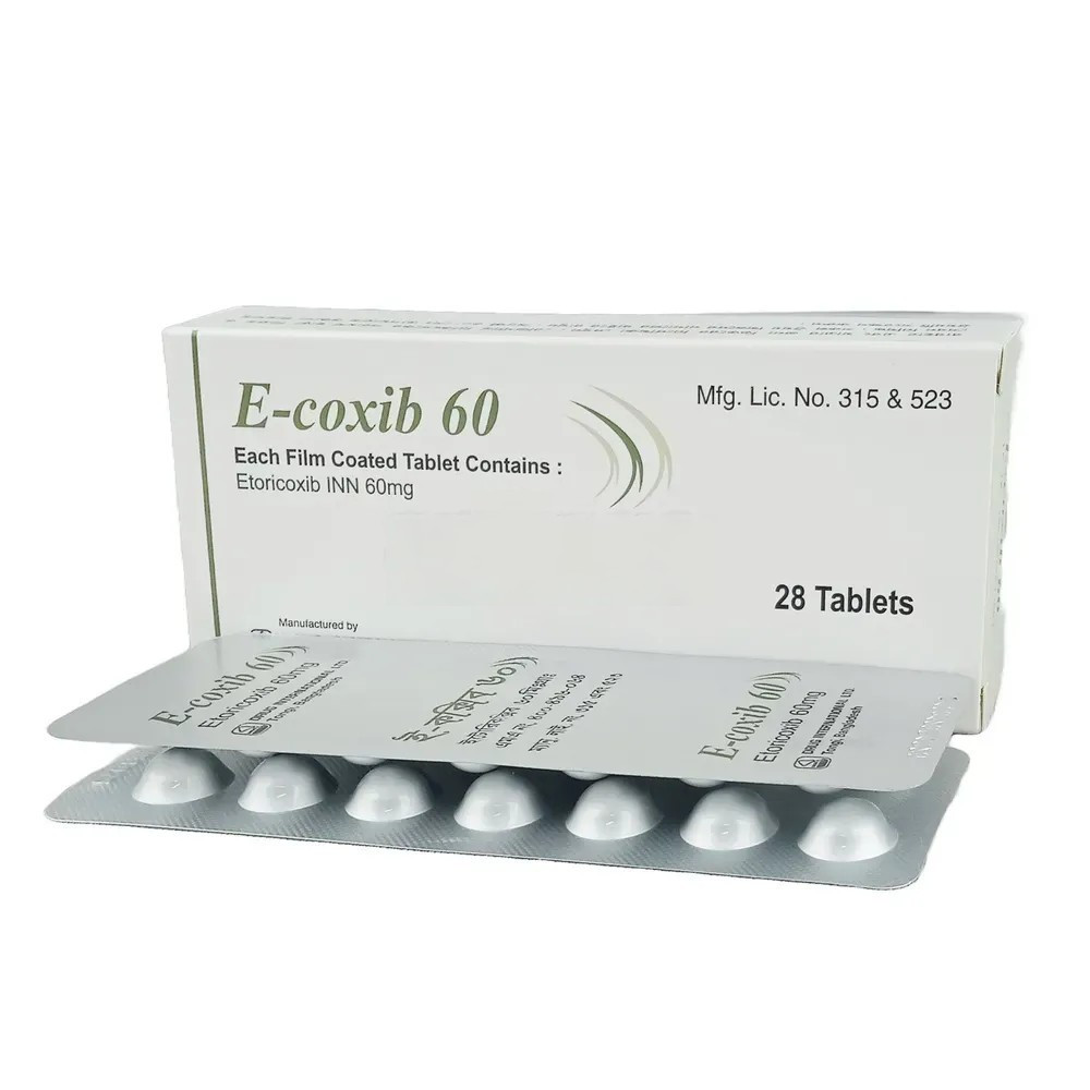 Pack Image: E-coxib 60 mg Tablet (3 x 10)