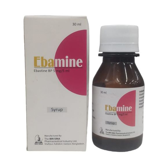 Pack Image: Ebamine 5 mg Syrup (30 ml bottle)