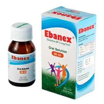 Pack Image: Ebanex 5 mg Syrup (50 ml bottle)