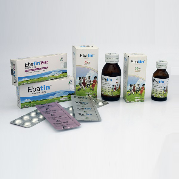 Pack Image: Ebatin 5 mg Syrup (30 ml bottle)