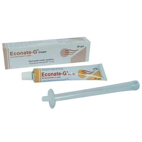 Pack Image: Econate-G 1% Vaginal Cream (30 gm tube)