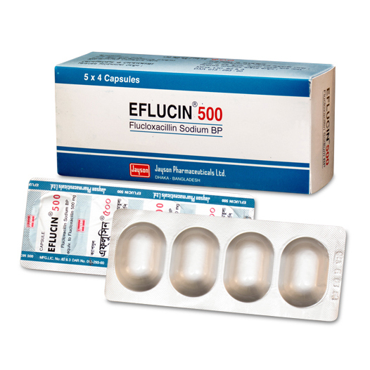 Pack Image: Eflucin 500 mg Capsule (5 x 4)