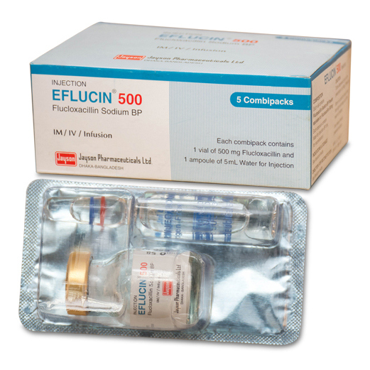 Pack Image: Eflucin 500 mg Injection (500 mg vial)