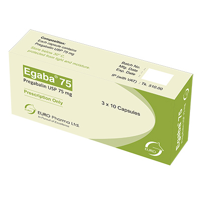 Pack Image: Egaba 75 mg Capsule (3 x 10)