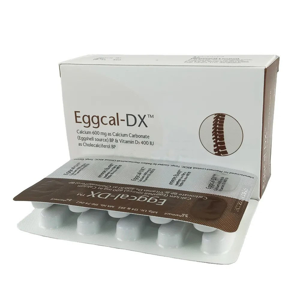 Pack Image: Eggcal-DX 600 mg Tablet (3 x 10)