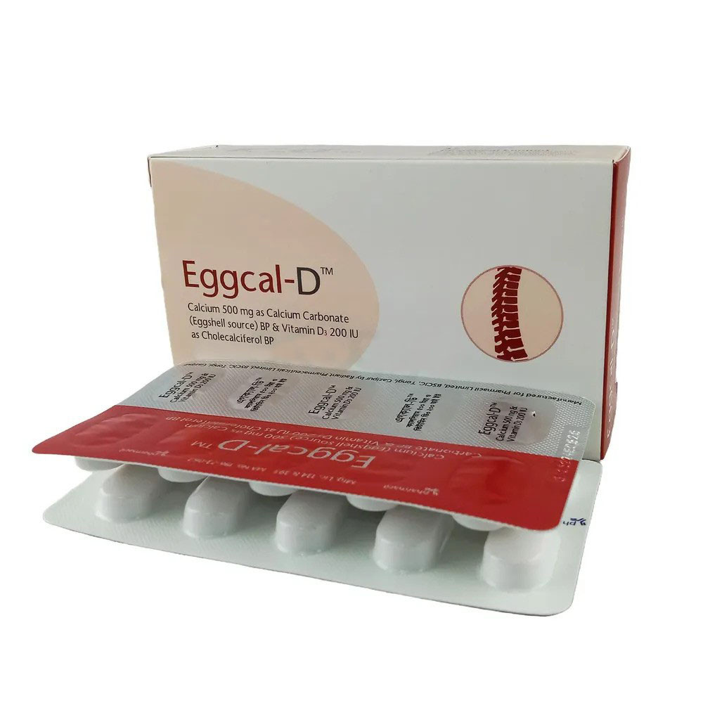 Pack Image: Eggcal-D 500 mg Tablet (3 x 10)