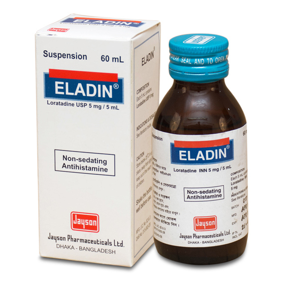 Pack Image: Eladin 5 mg Suspension (60 ml bottle)
