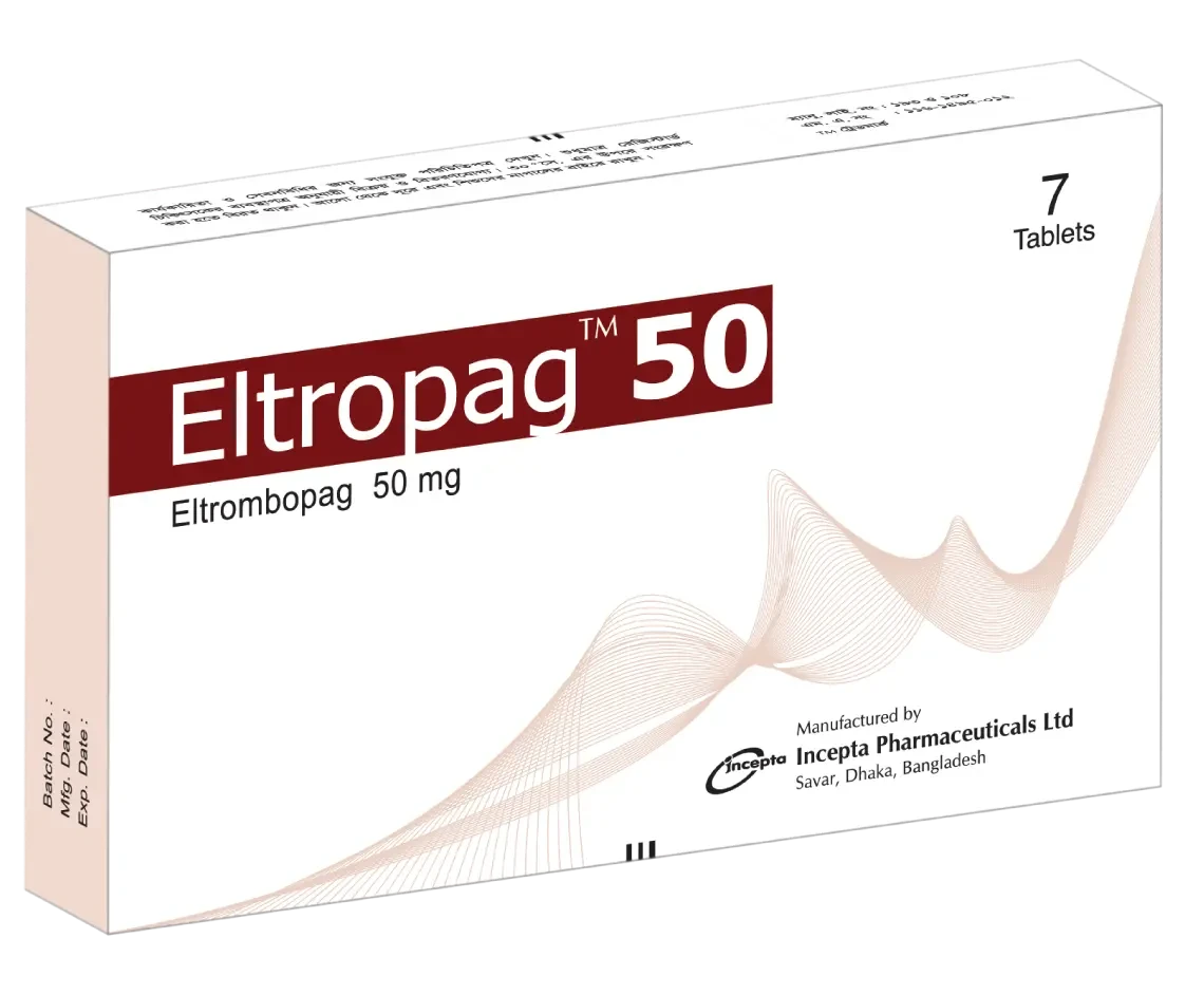 Pack Image: Eltropag 50 mg Tablet (1 x 7)